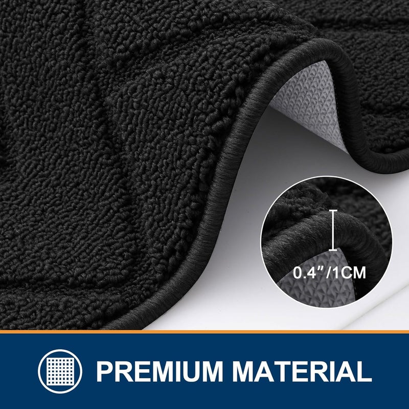 OLANLY Indoor Door Mat, 32x20, Dirt Resistant and Absorbent, Sturdy Non-Slip Rubber Backing, Easy to Clean, Washable Low-Profile Doormat for Entryway, Black - Image 3